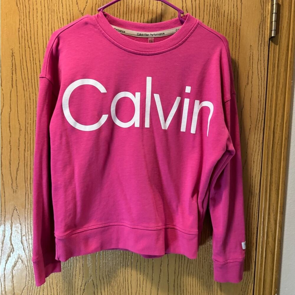 Calvin Klein Fuchsia Sweatshirt with White Logo